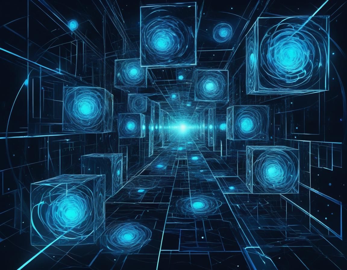 Ethereal Cubist Time Travel in Dark Abstract Art