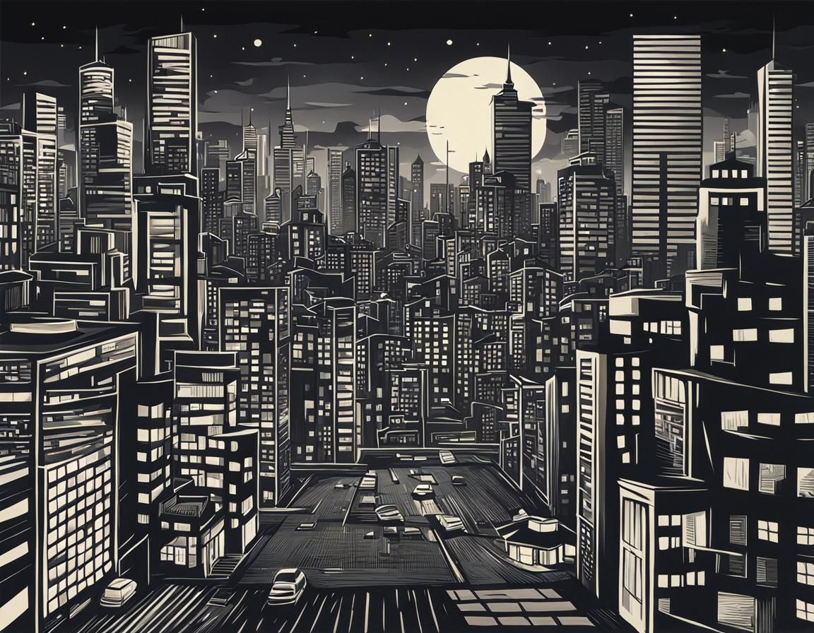 Twilight Zone Cityscape: Surreal Sci-Fi Art