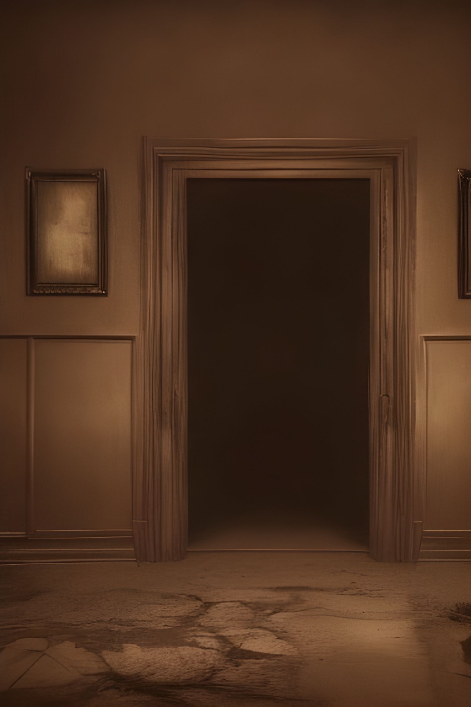 Ominous Sepia Portrait of Last Screaming Moment