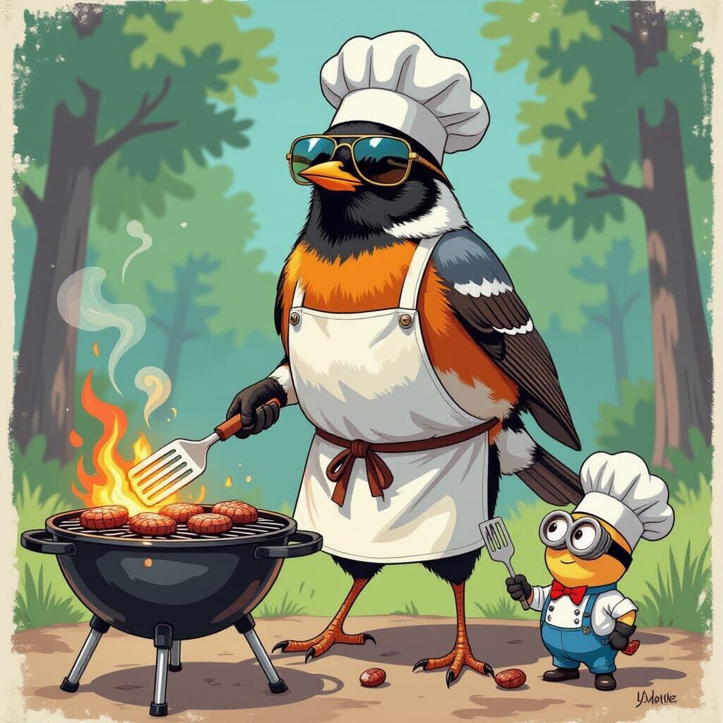 Robin the Grill Master and 'Lil M