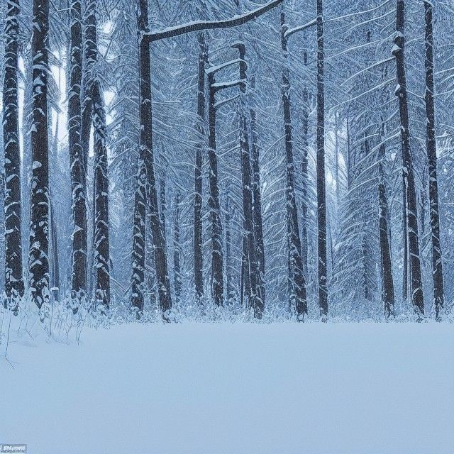 Peaceful Snowy Winter Forest in Hyperrealism