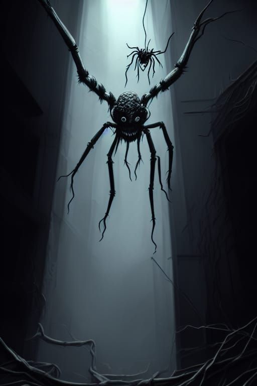 Creepy Monster with Scorpion Tail in Dark Fantasy Style