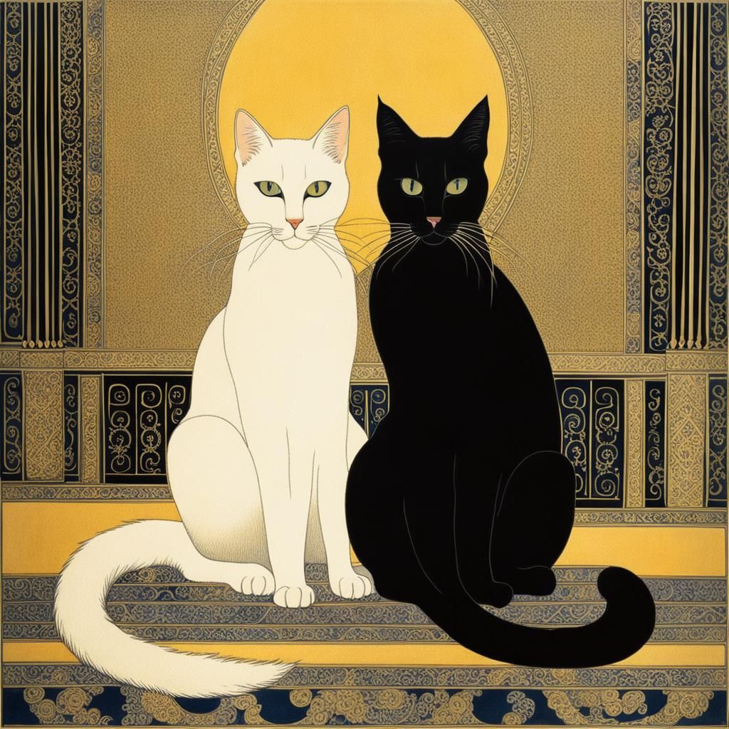 Siamese Cats as Tigers in Vintage Illustration