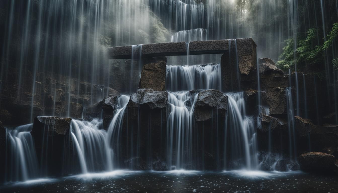 Hyperrealistic Waterfall View in Cinematic Composition