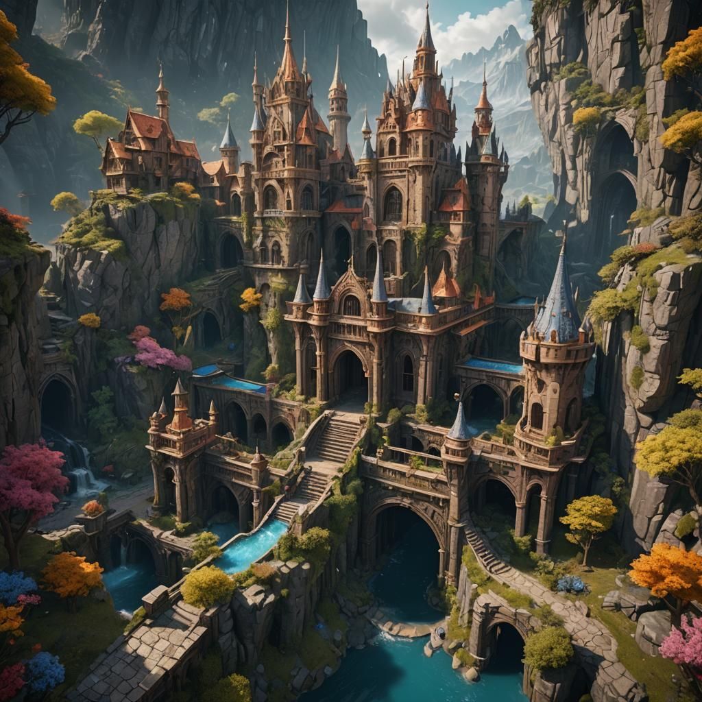 Fantastical Bibble: Detailed Matte Painting in Deep Color