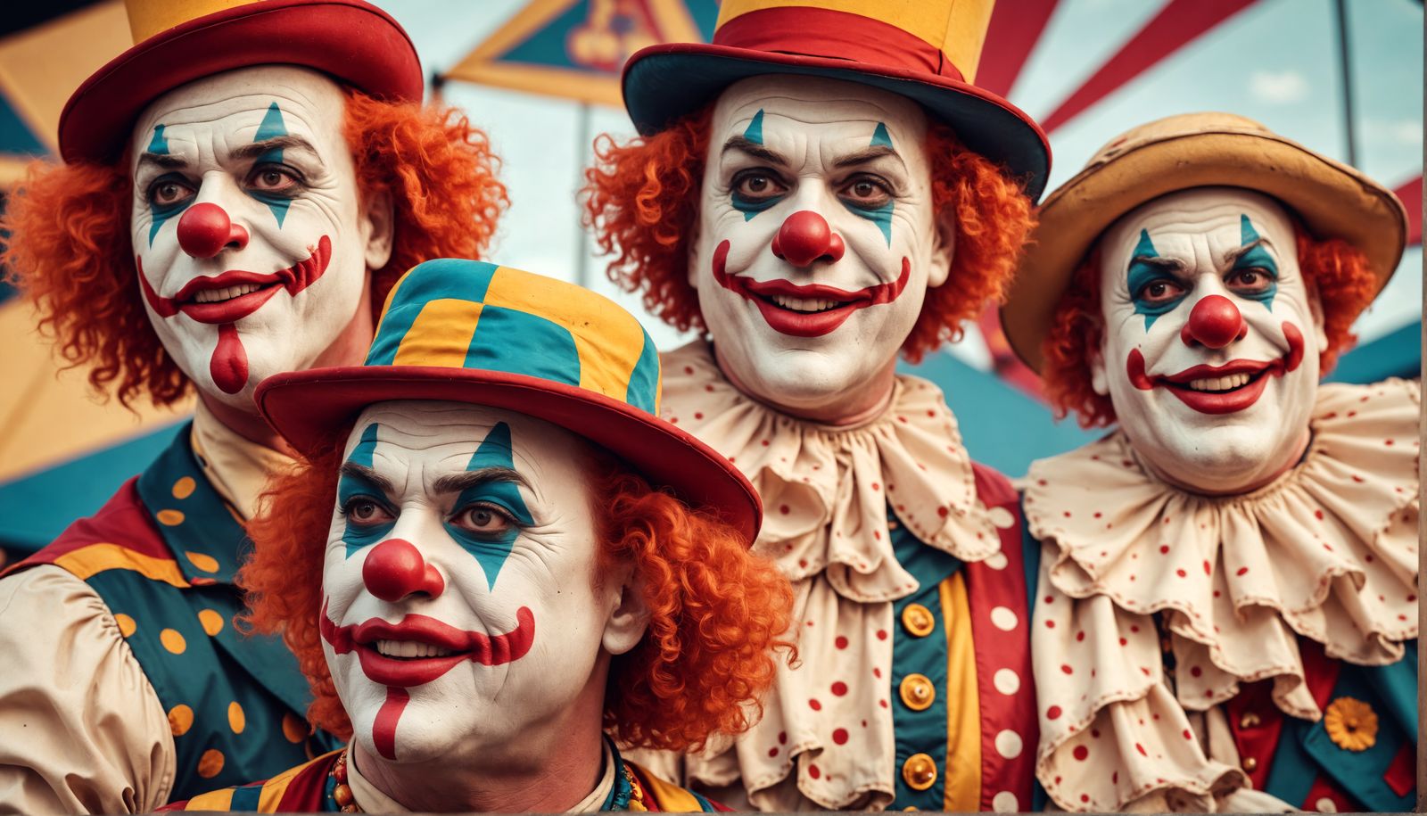 Circus Clowns in Hyperrealistic HDR