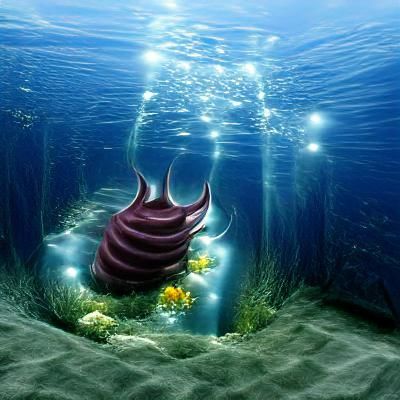 Lugia Quietly Rests in the Deep Ocean