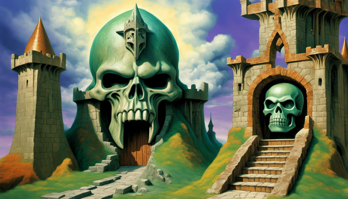 Castle Grayskull Concept Art in Oil Painting Style