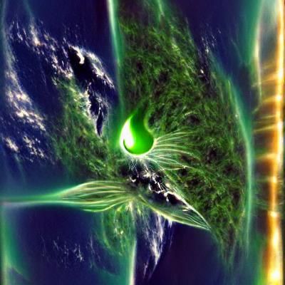 Green Planet Ablaze with Solar Flare
