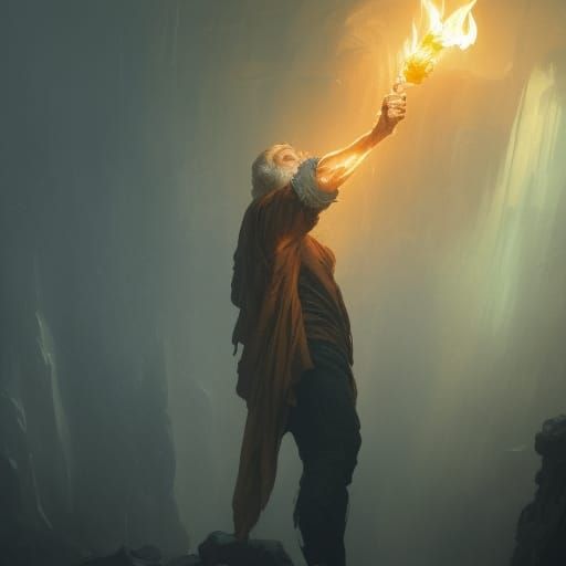 Wizard Casting Fireball: Dark Fantasy Concept Art