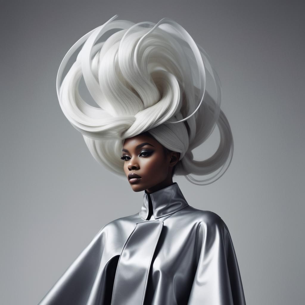 Futuristic 60s Mod Fashion Editorial with Black Woman