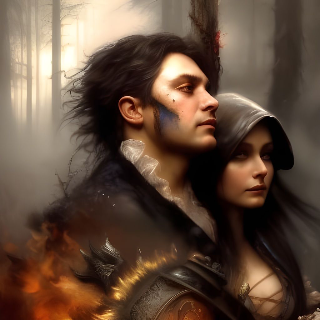 Hyperrealistic Hansel and Gretel Portrait in Horror Art Styl...