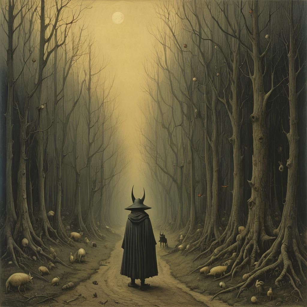 Surreal Creature Misunderstands Language, Inspired by Bosch