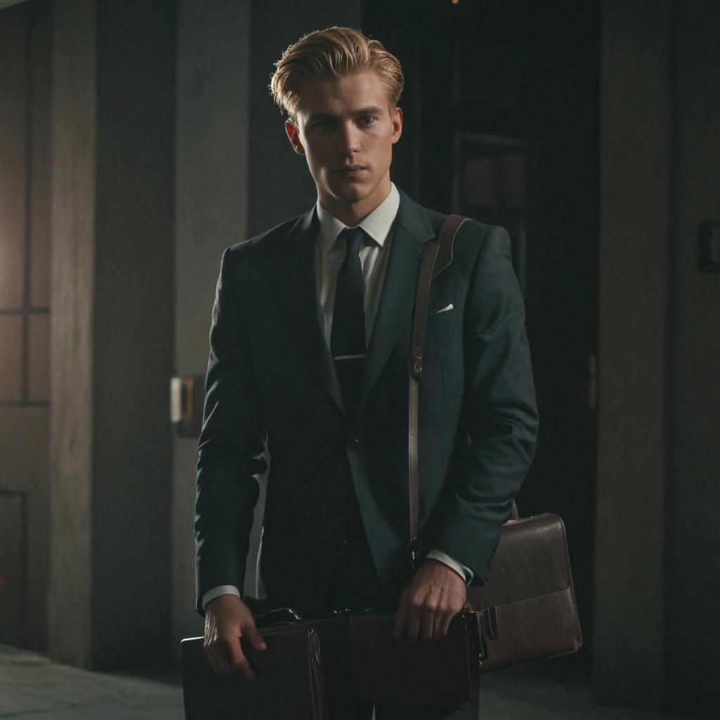 Handsome Young Man in Cinematic Style