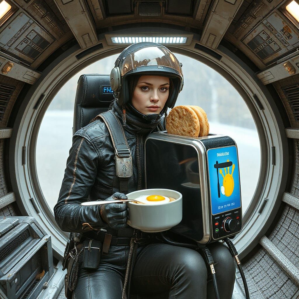Futurepunk Toaster in Gritty Spaceship