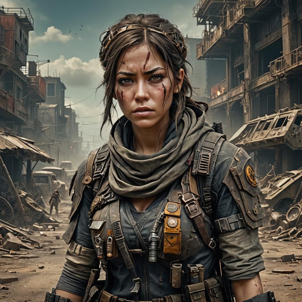 Post-Apocalyptic Character Portrait in Detailed Matte Style
