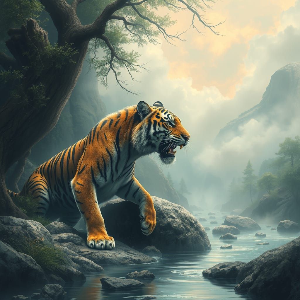Azhkush Tiger Guarding Earth's Last Spring