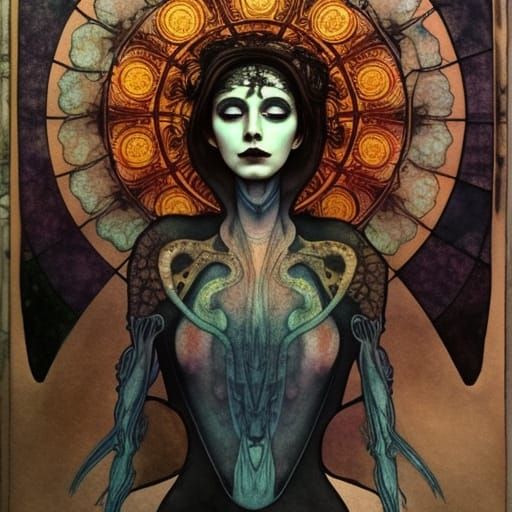 Surreal Biopunk Possum in Mixed Media