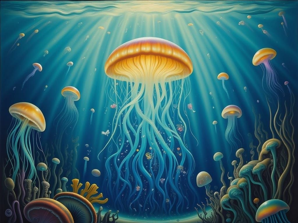 Ethereal Jellyfish Blooms in Crystal Clear Waters