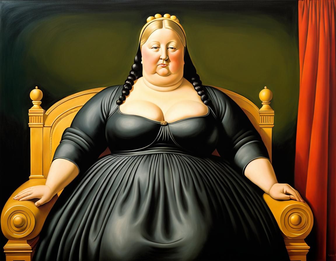 Whistler's Mother in Botero's Signature Style