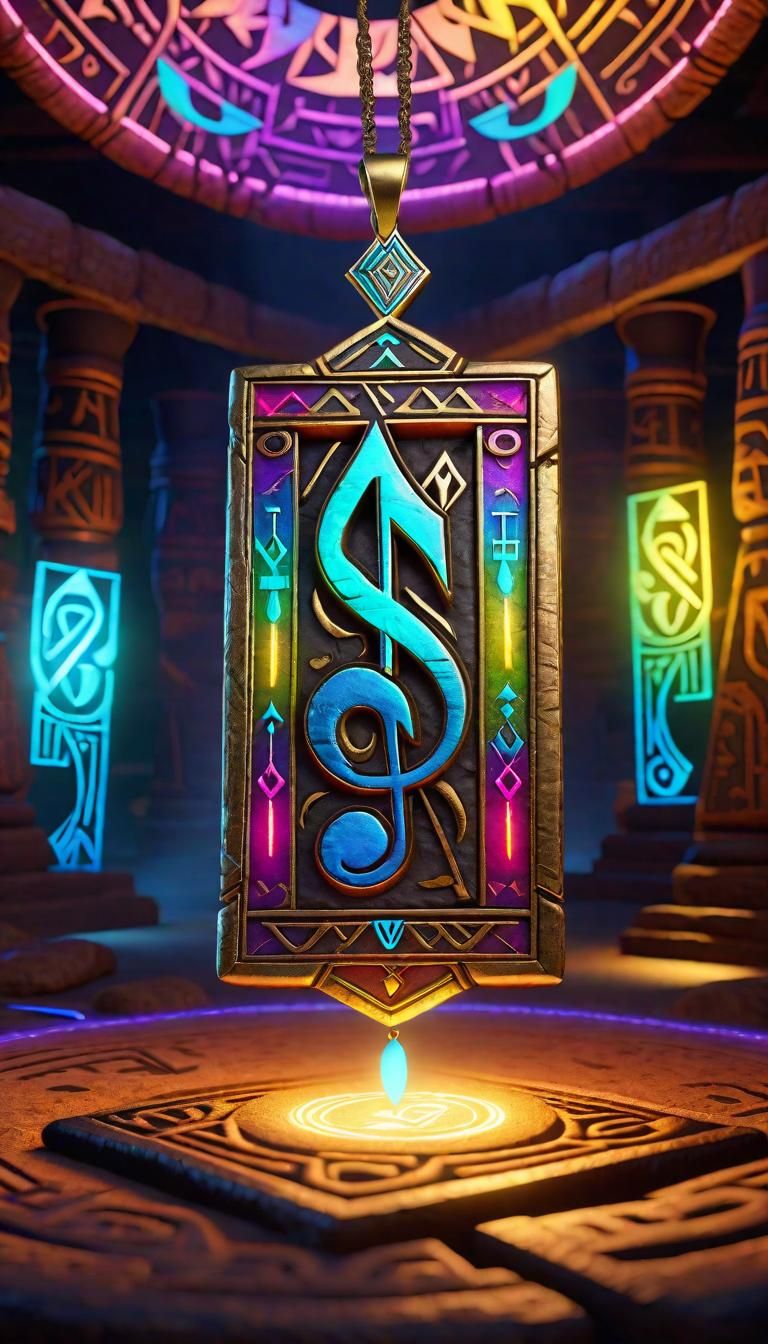 Rainbow Rune Musical Note Talisman in Dungeon