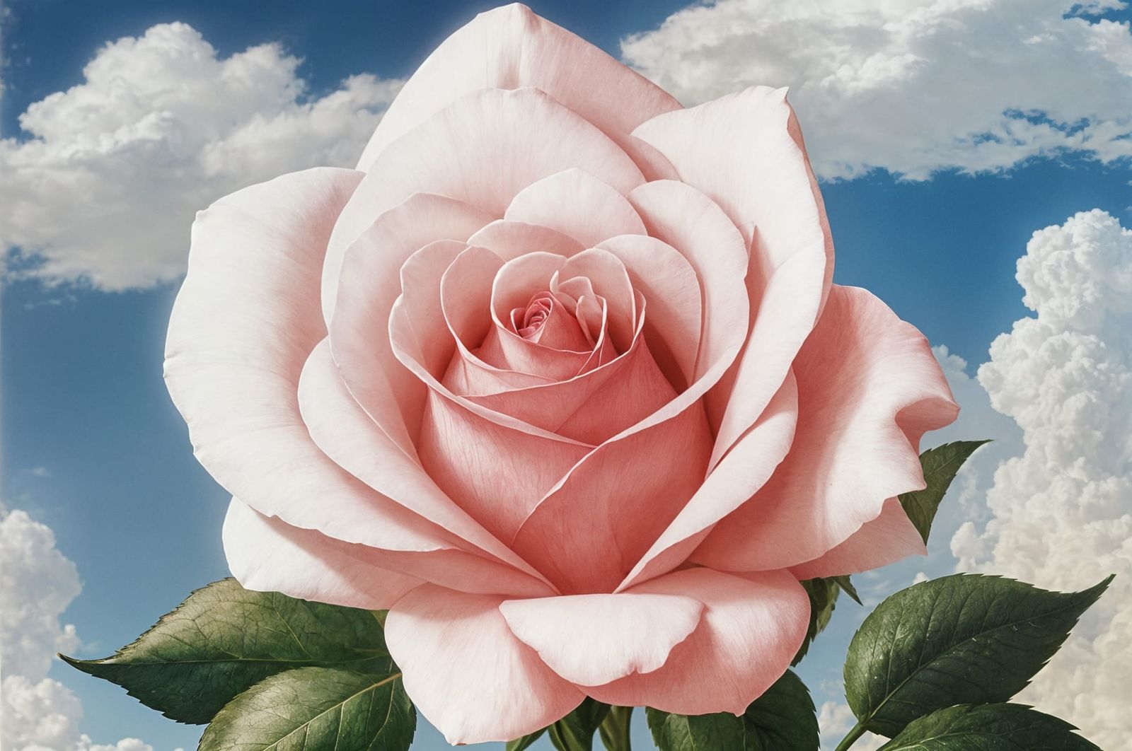 Magnificent Rose in Full Bloom: Intaglio Illustration