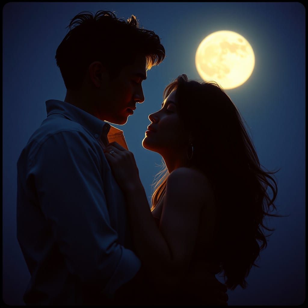 Softly Lit Love Under the Moon