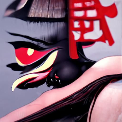 Ukiyo-e Demon Goddess Artwork