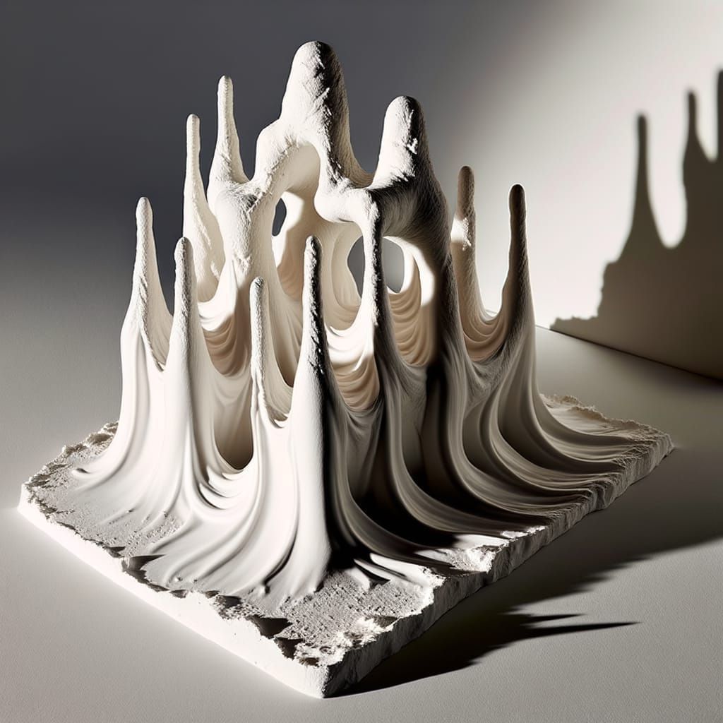 Inverted Plaster Formations in Distressed Texture