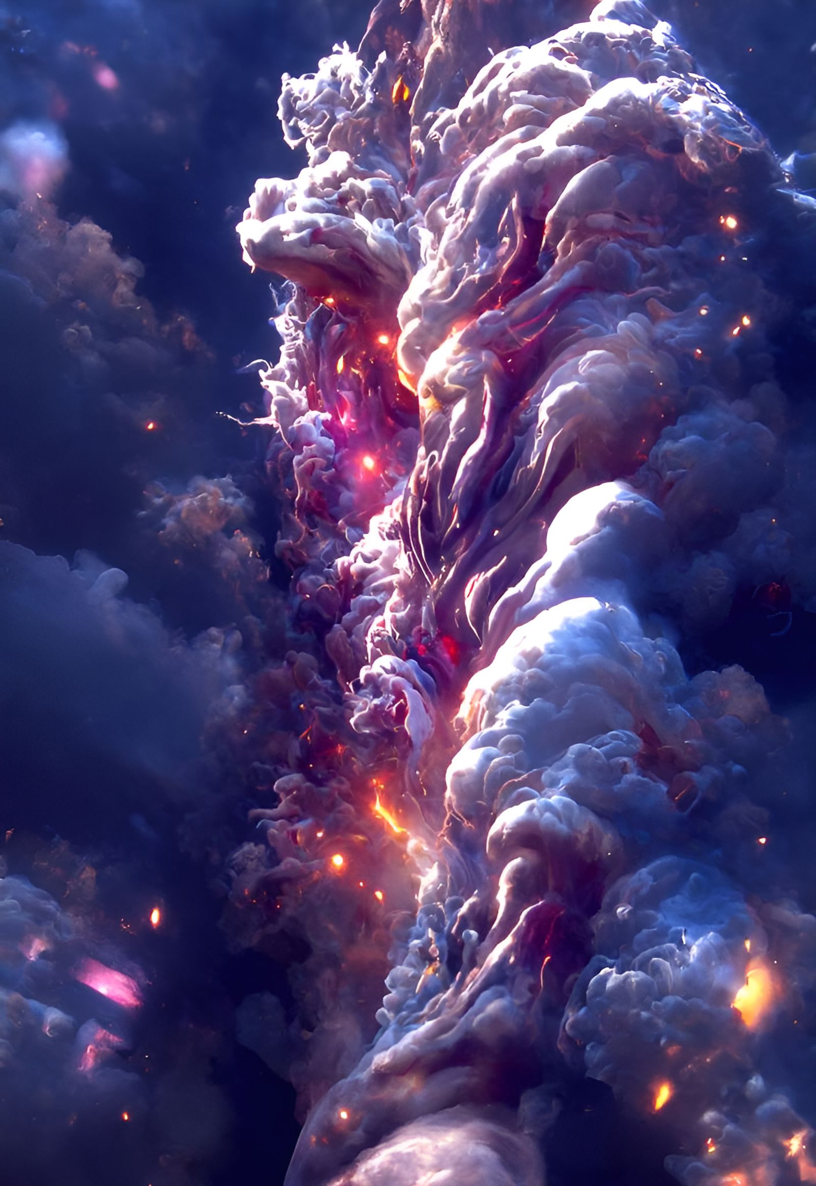 Spectacular Space Clouds of Fire and Lightning