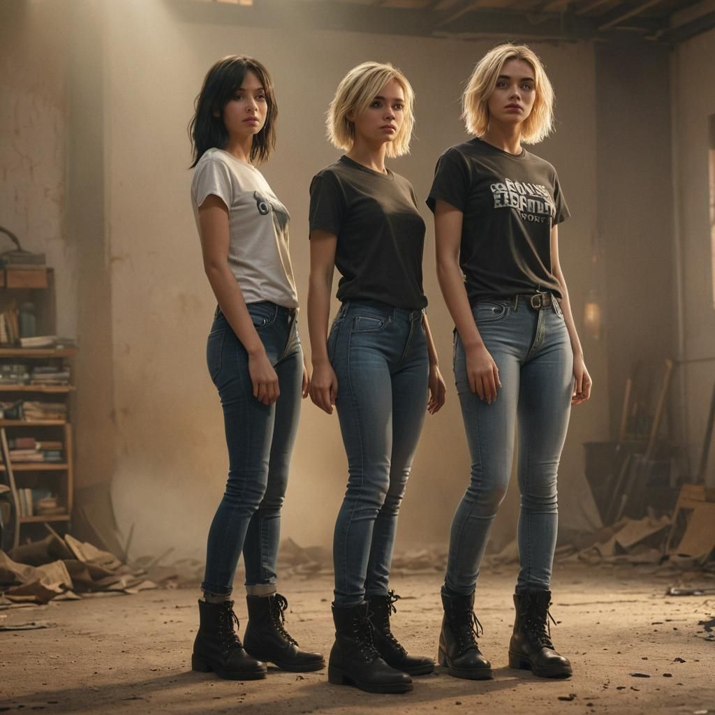 Two Women in Warm Mist: Realistic 3D Art