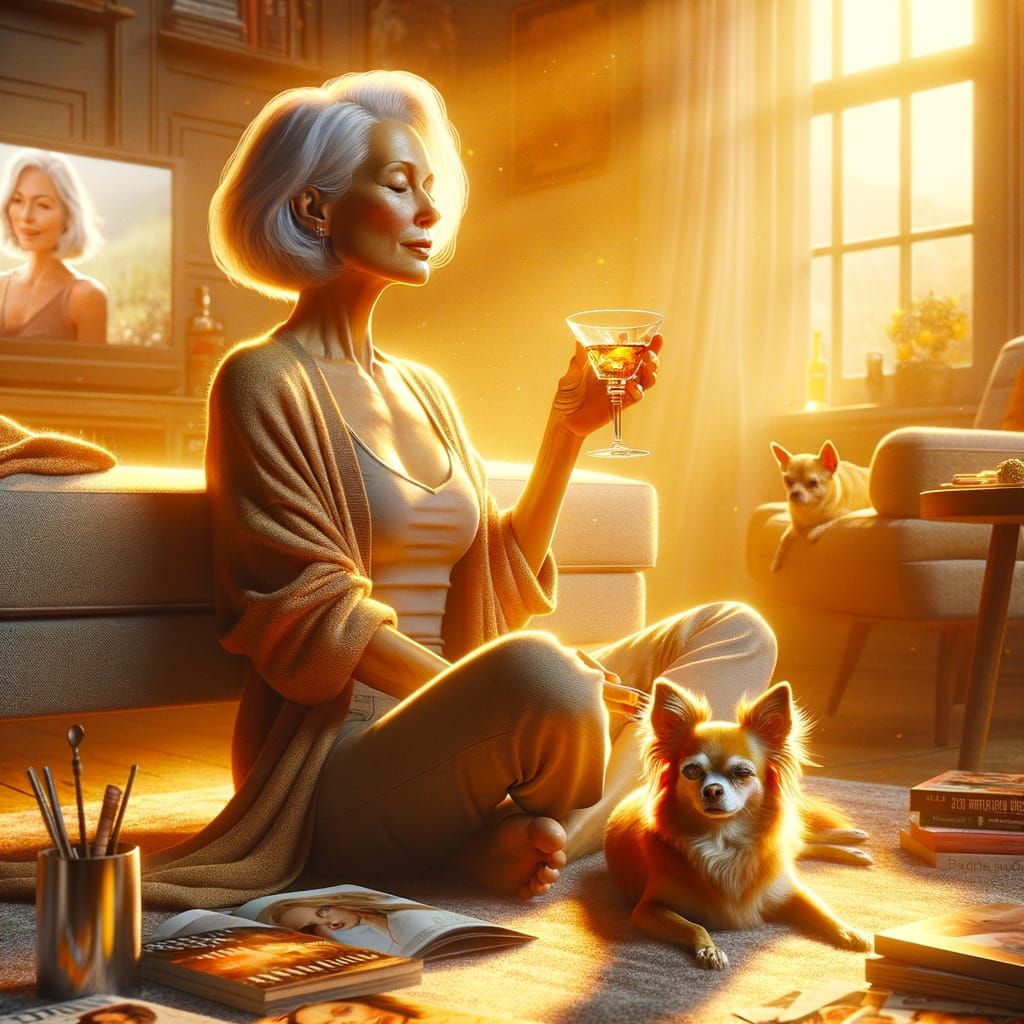 Golden Hour Comfort in a Cozy Living Room