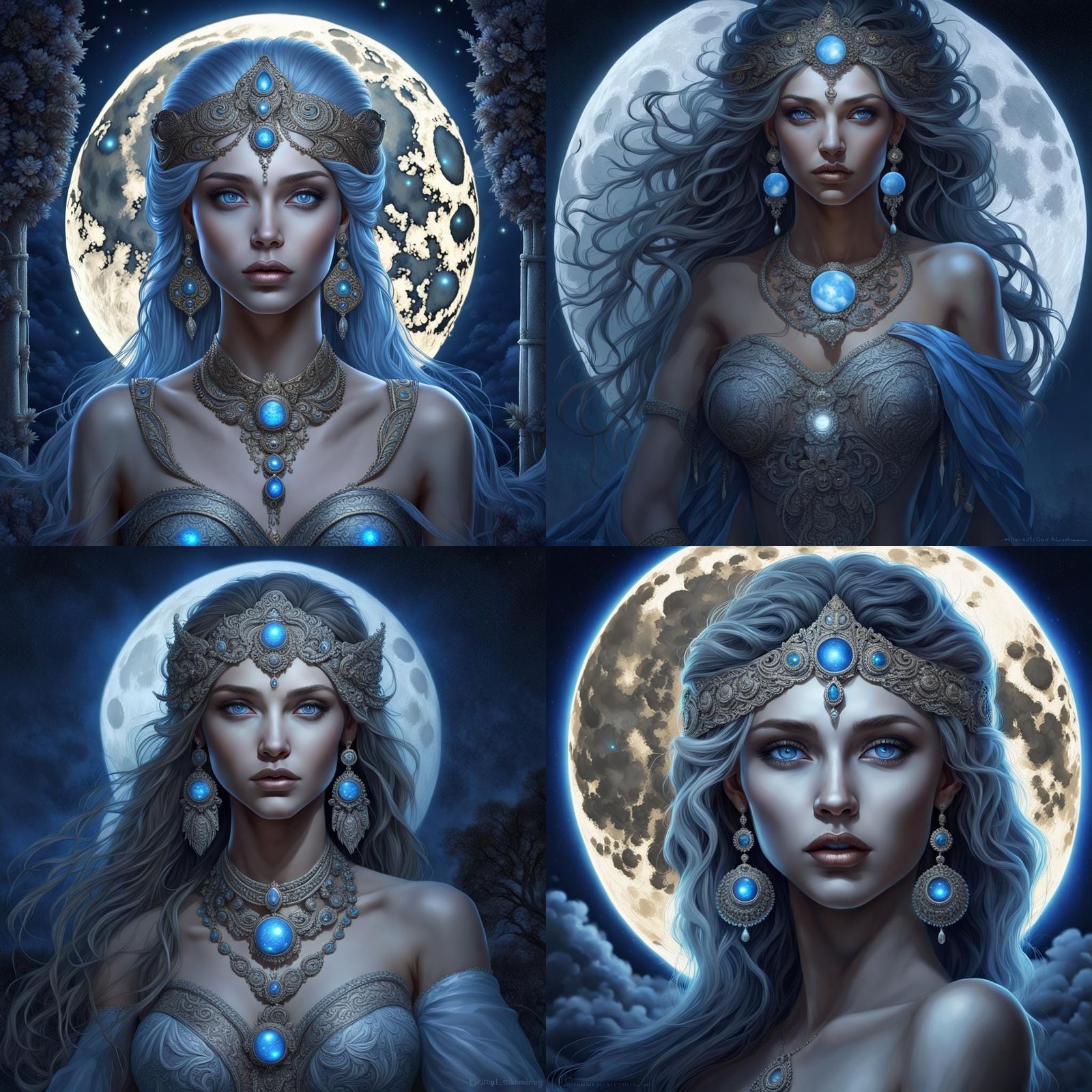 Goddess of the Moon Digital Art