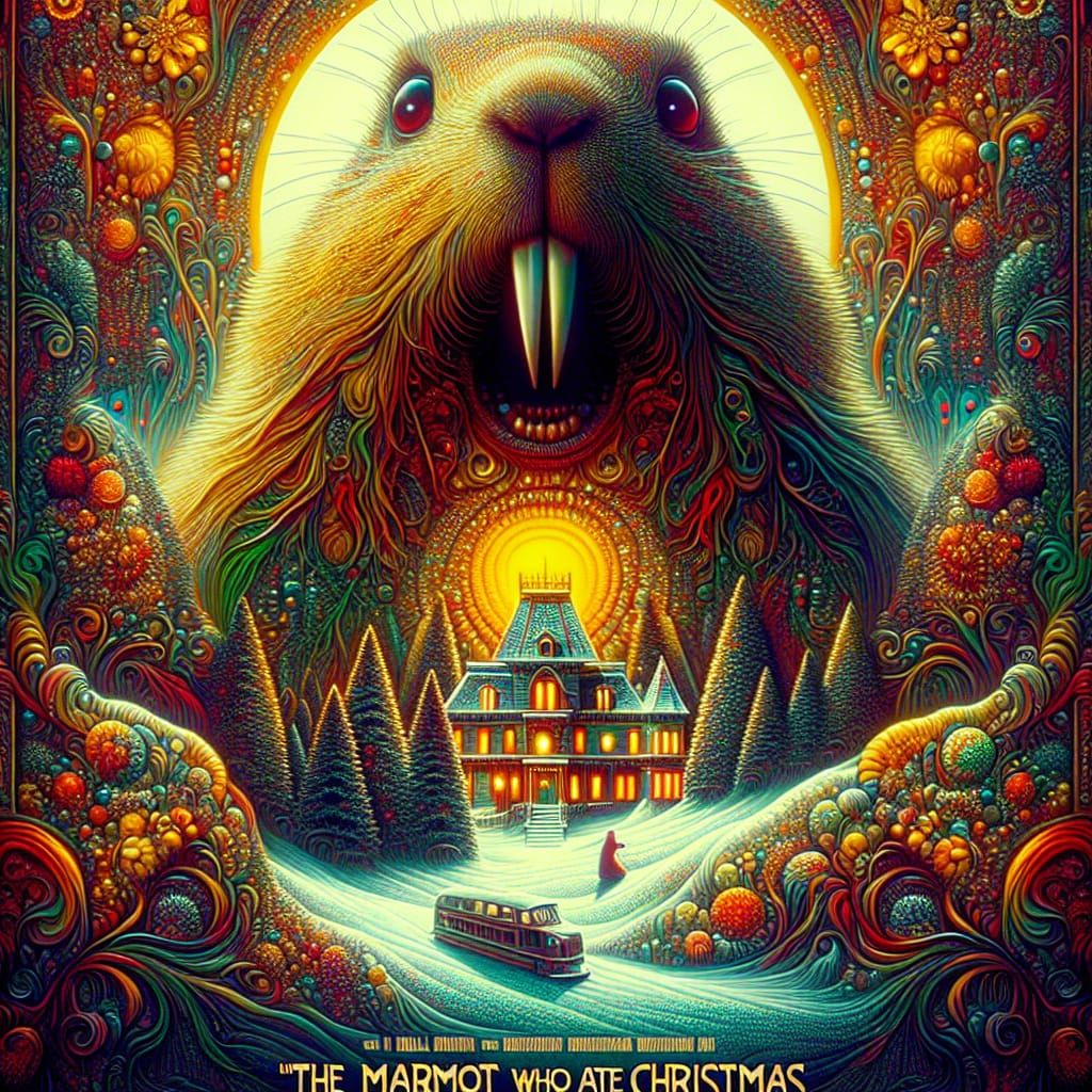 Horror Movie Poster - "The Marmot Who Ate Christmas"