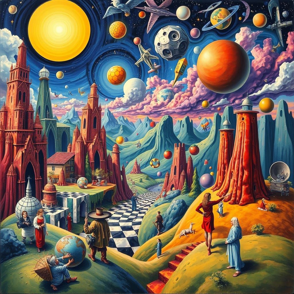 Surreal Dreamscapes Blending Paradoxical Landscapes and Tess...