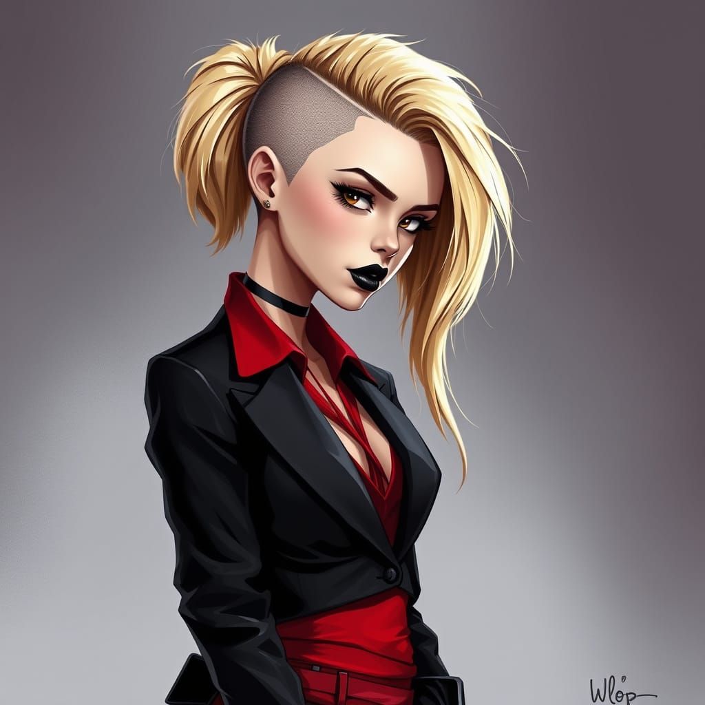 Stunning Bowsette in Black Suit and Red Blouse, Inspired by ...