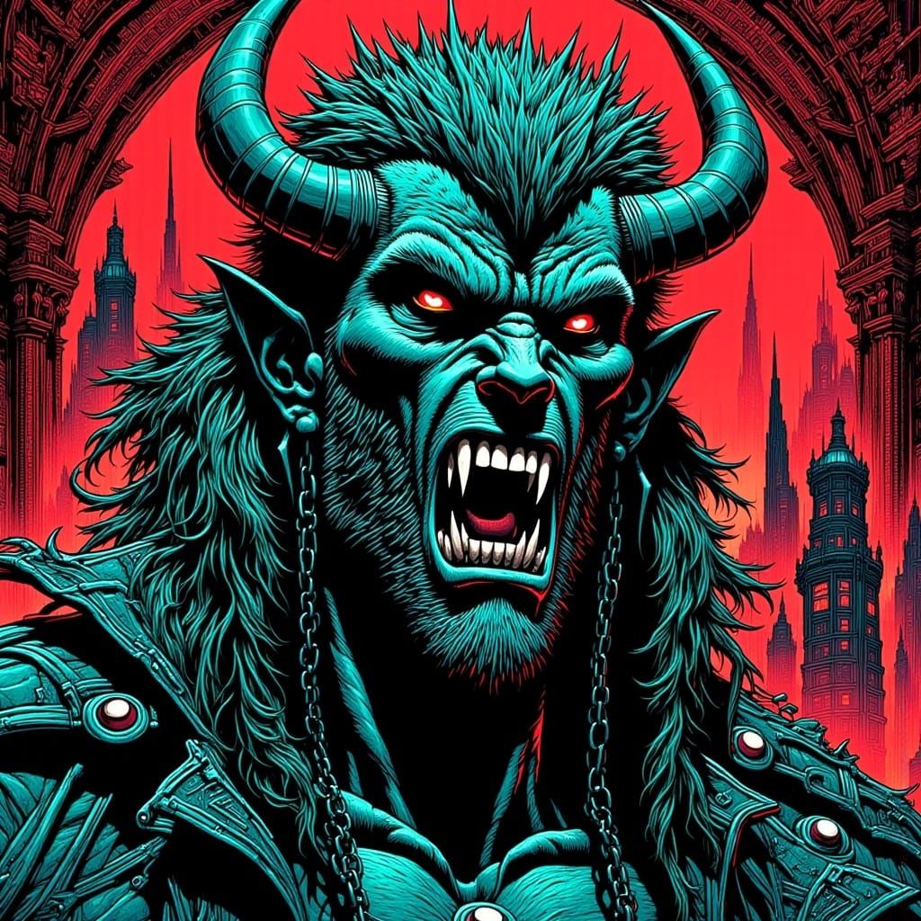 Steppenwolf Comic Villain in Tetradic Colors