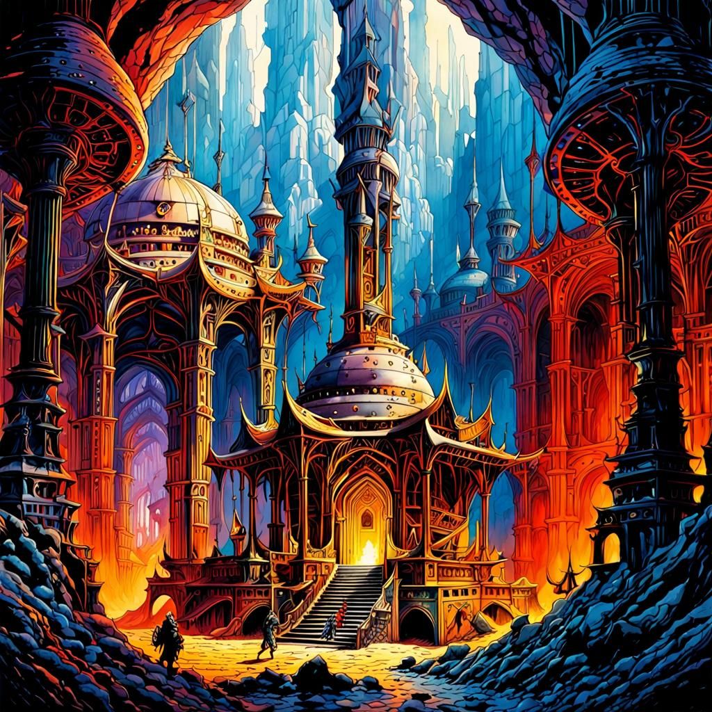 Dungeon Pit: Watercolor and Ink Masterpiece