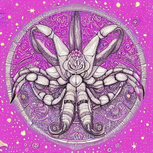 Celestial Zodiac Scorpion Constellation in Space Garden