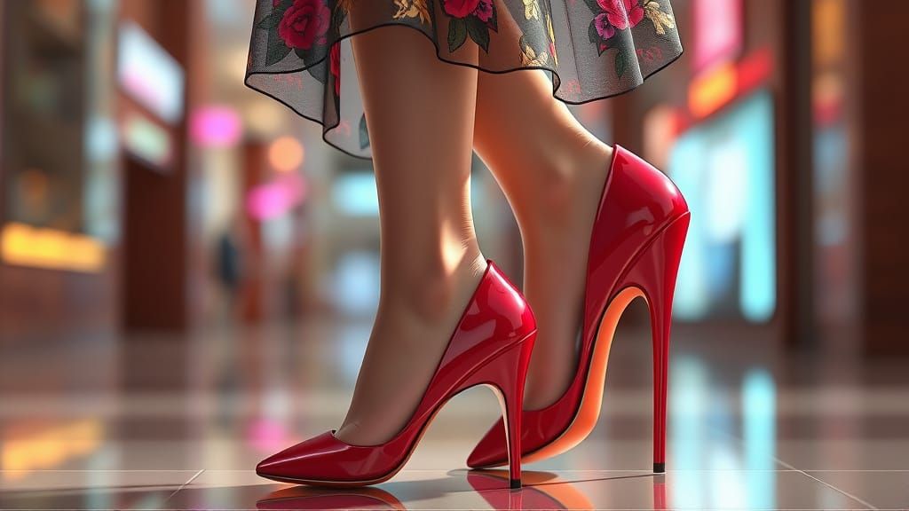 Little Girl in Mother's Stiletto Heels, Anime Style