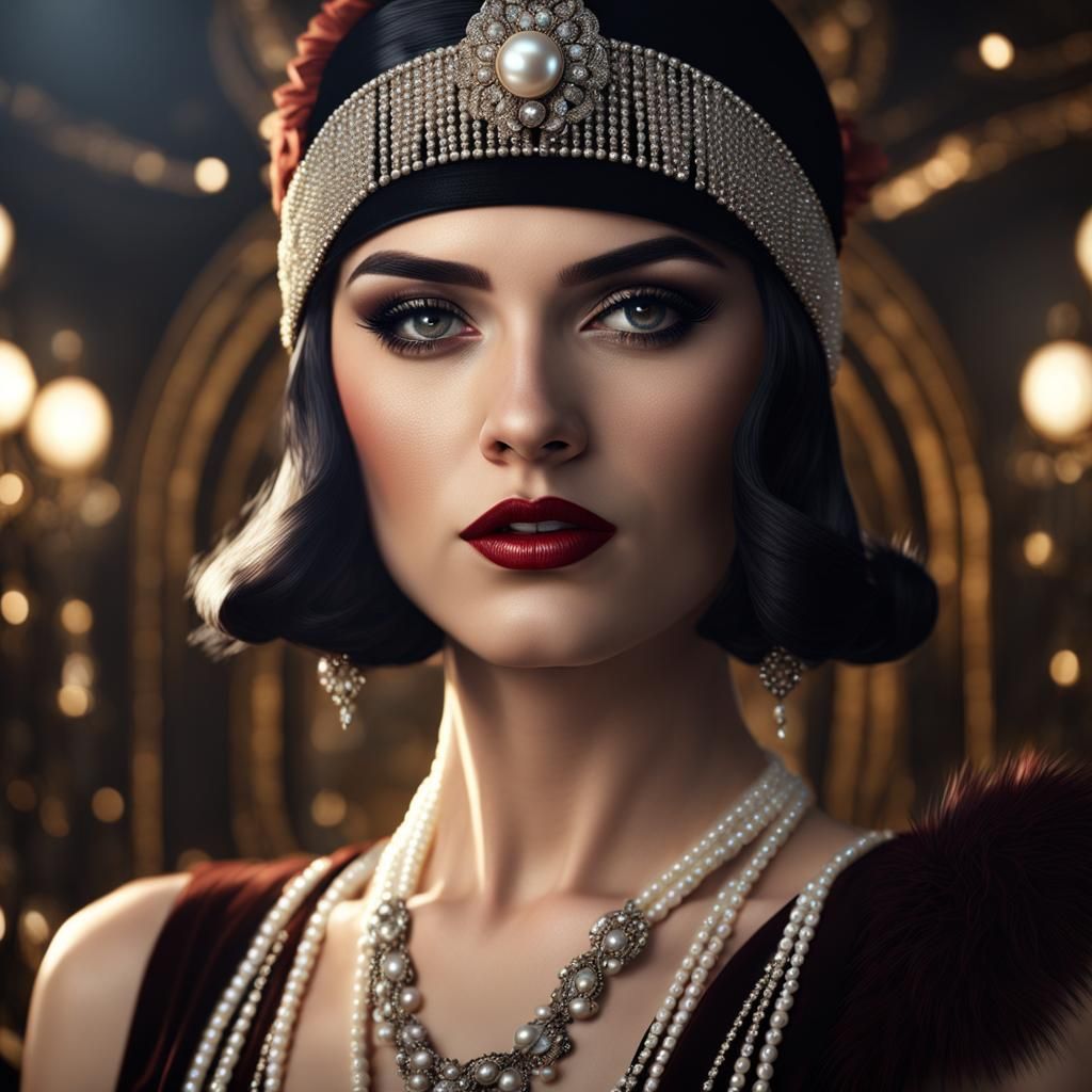 Flapper Portrait in Hyperrealism