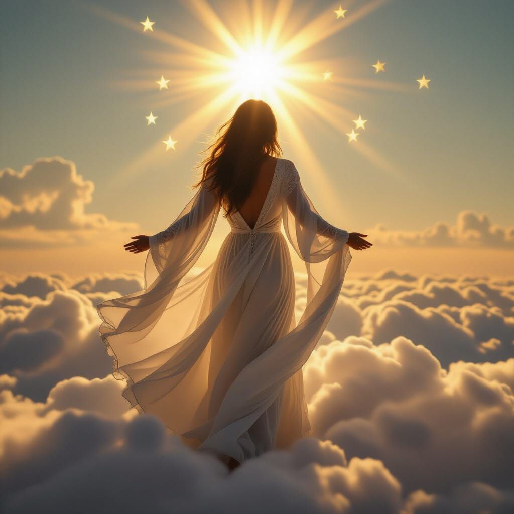 Envision a woman clothed in the sun with 12 stars around her...