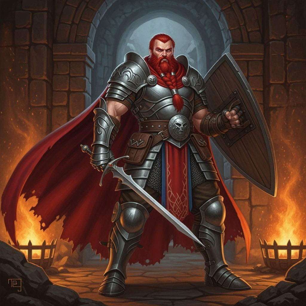 Heroic Aasimar Barbarian with Rapier and Shield