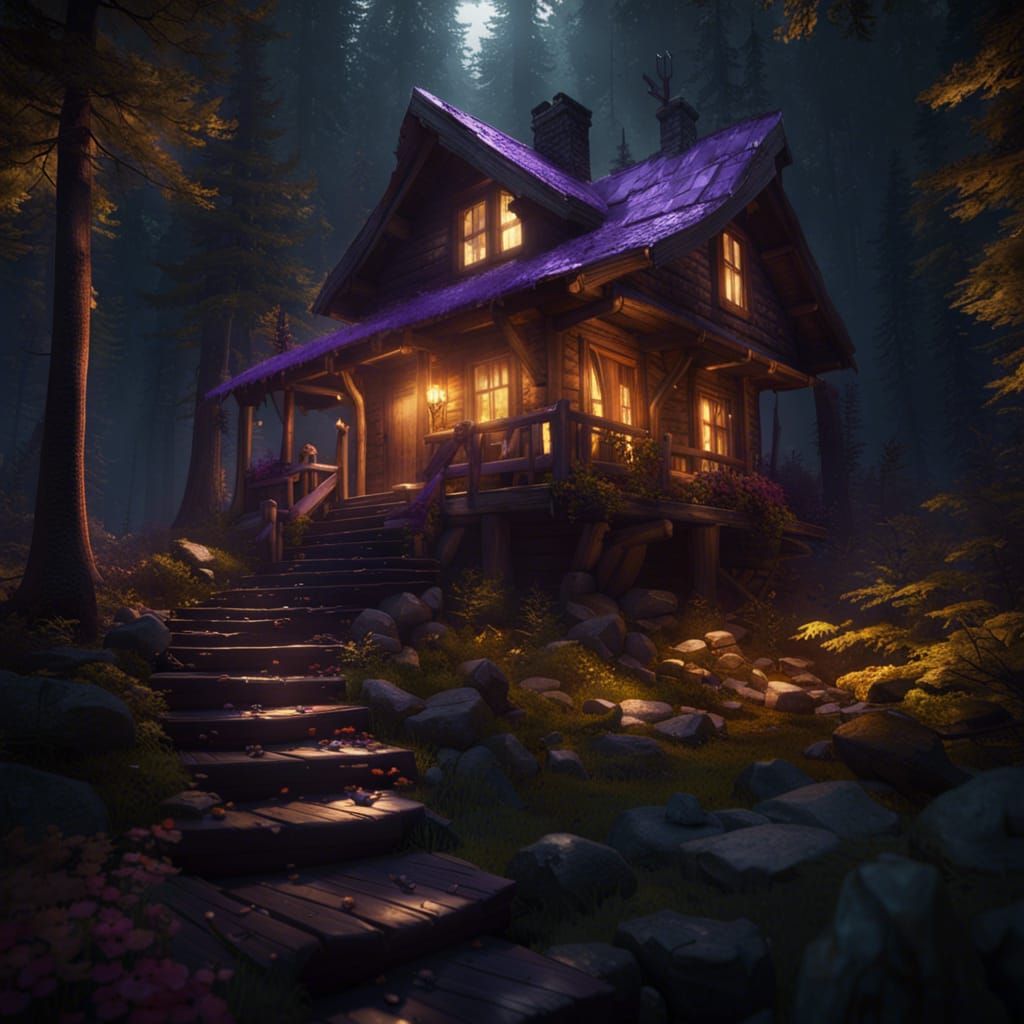 Dark Fantasy Cabin in the Woods, 8K