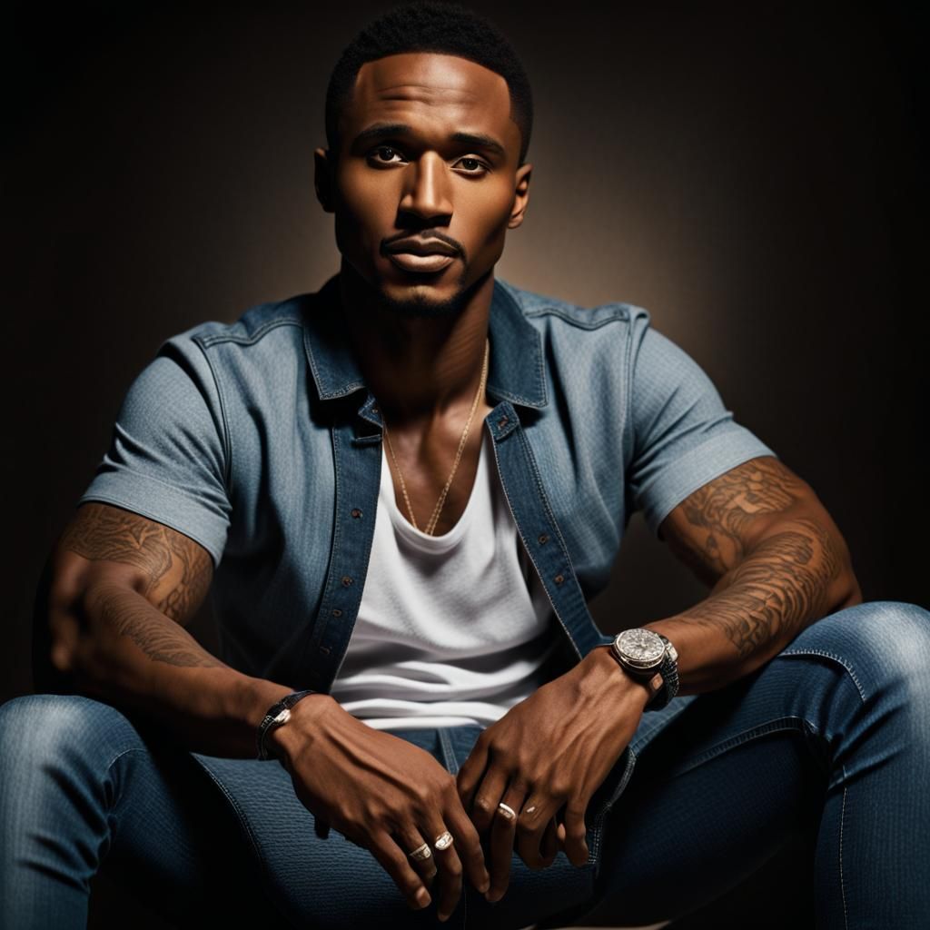 Photorealistic Portrait: Man in Tight Jeans