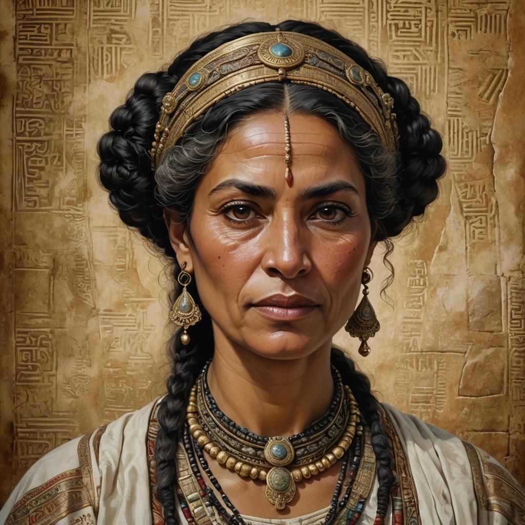 Hebrew Female Portrait in Ancient Israel Landscape