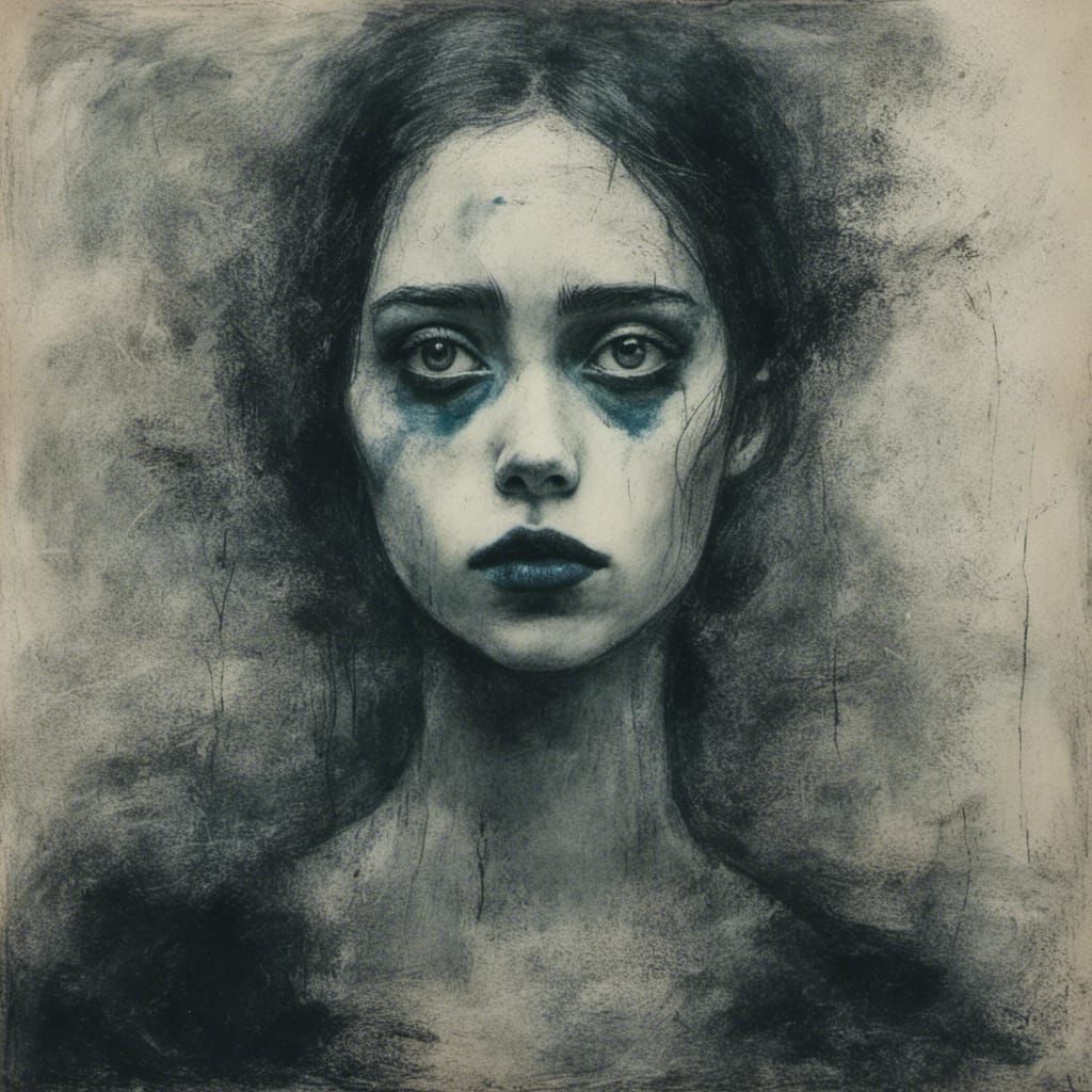 Striking Chalk Portrait of a Woman