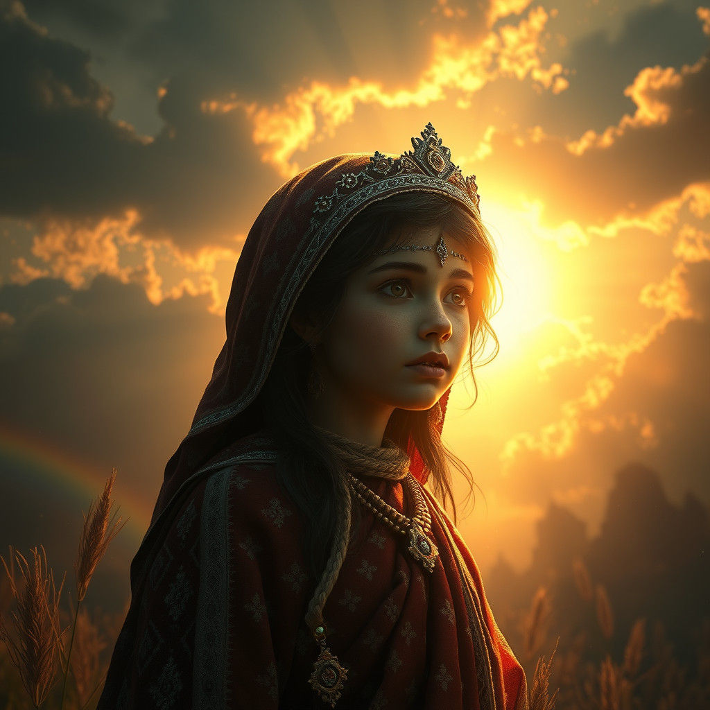 Radiant Girl of Light Shines Hope in Poverty