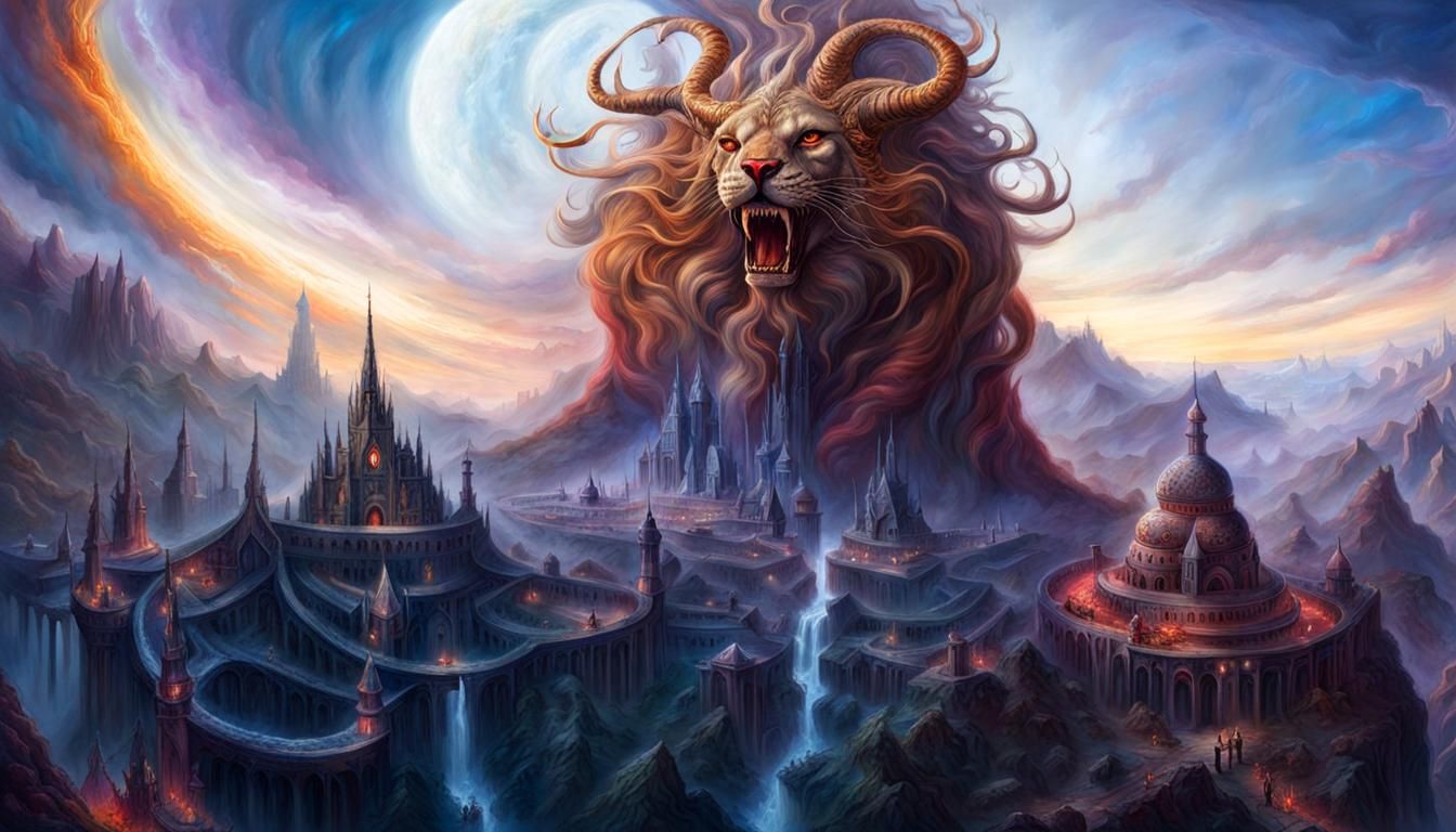 Surreal Demiurge Masterpiece in Mixed Media