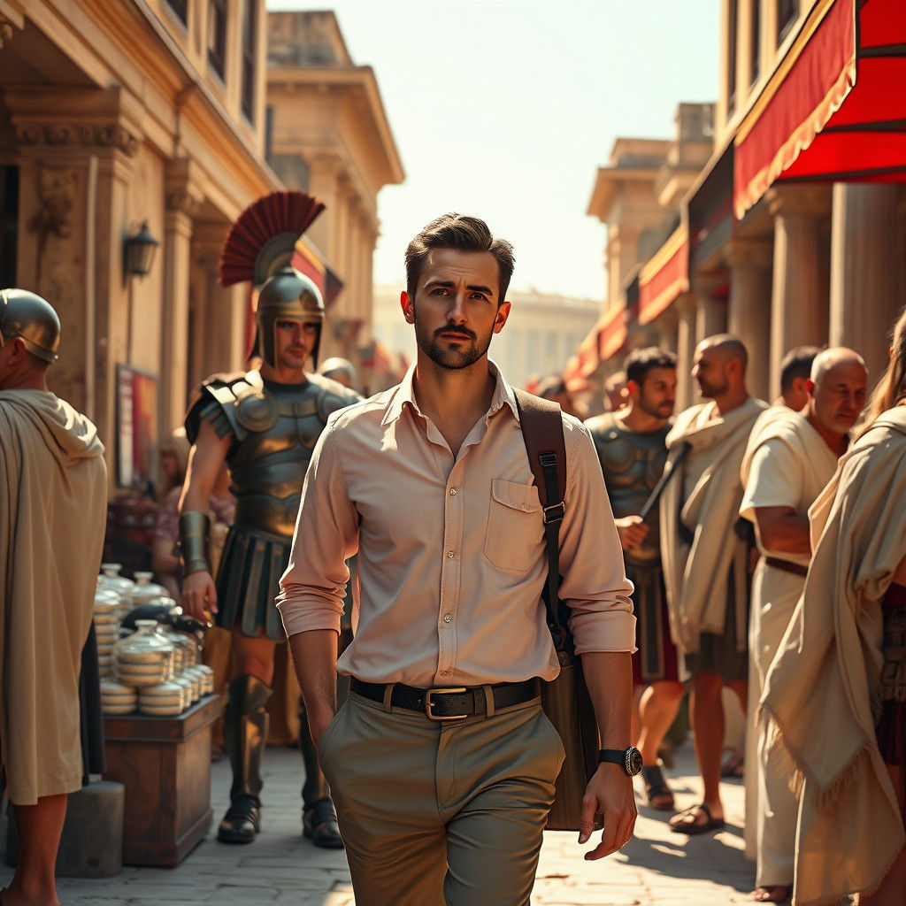 Modern Man in Ancient Rome, Panini Inspired